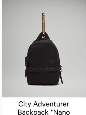 lululemon athletica Nano City Adventurer Mini Backpack - Black with Gold Clip